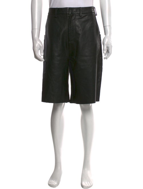 Entire Studios Leather Flat Front Shorts