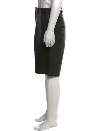 Entire Studios Leather Flat Front Shorts