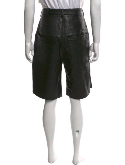 Entire Studios Leather Flat Front Shorts