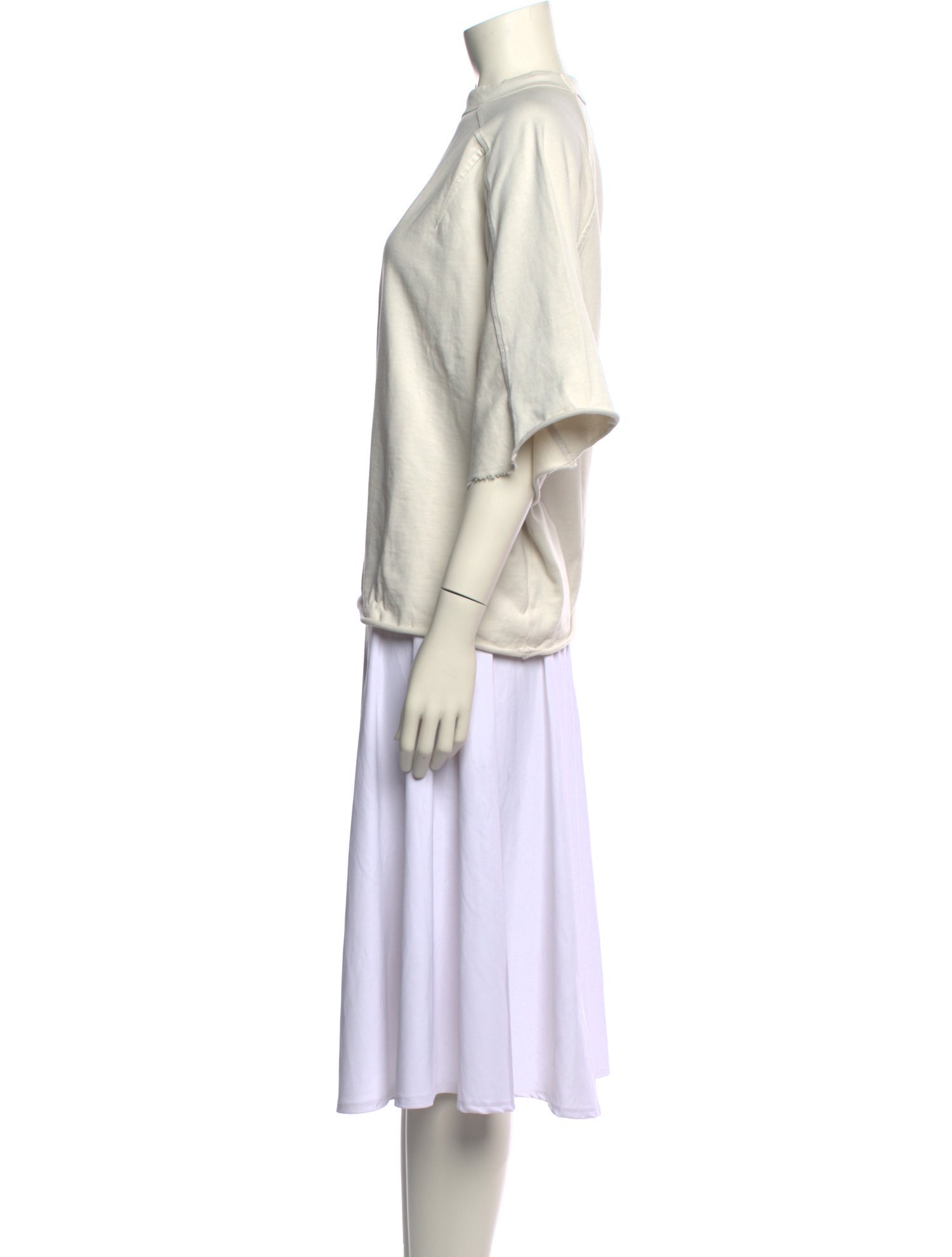 Entire Studios Mock Neck Three-Quarter Sleeve Sweatshirt