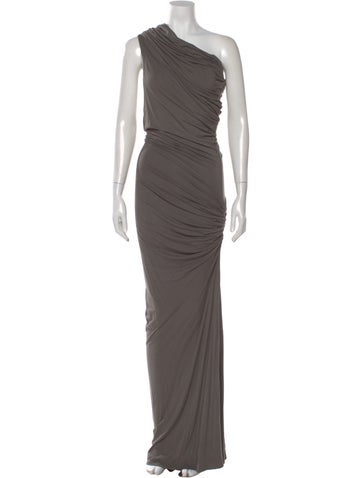 Pre-owned Entire Studios One-shoulder Long Dress In Gray