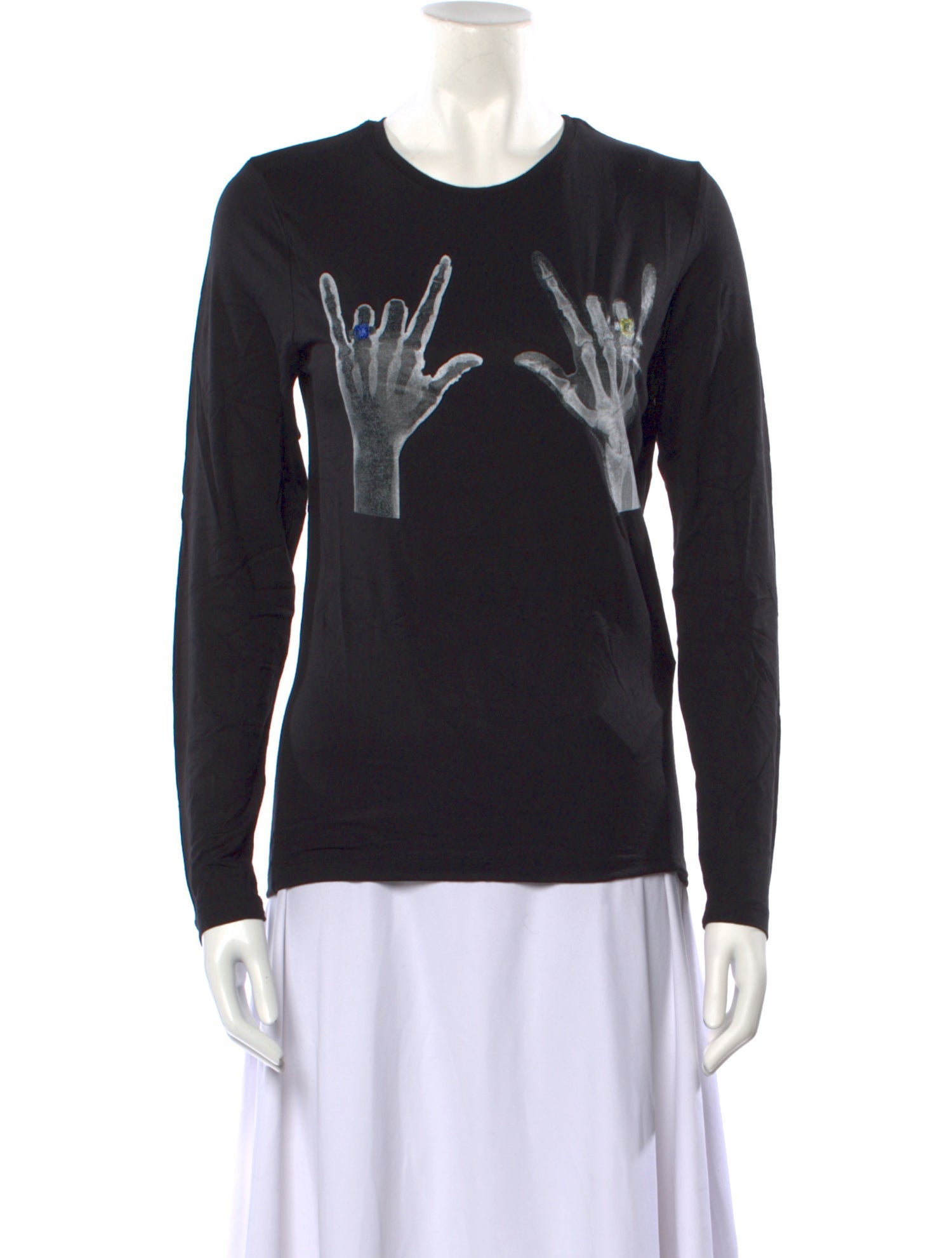 Jonathan Cohen Graphic Print Crew Neck Top w/ Tags