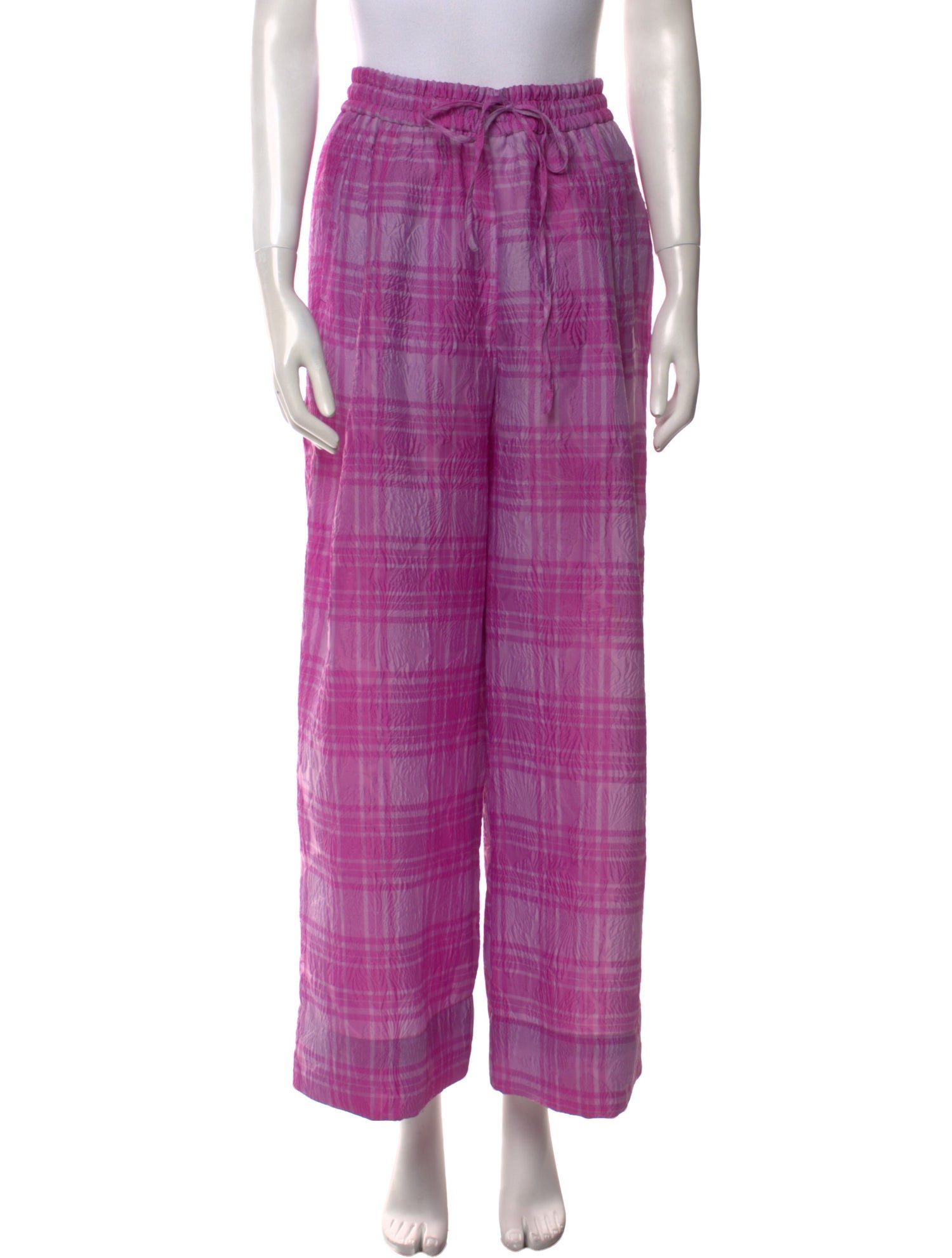Esse Studios Plaid Print Wide Leg Pants