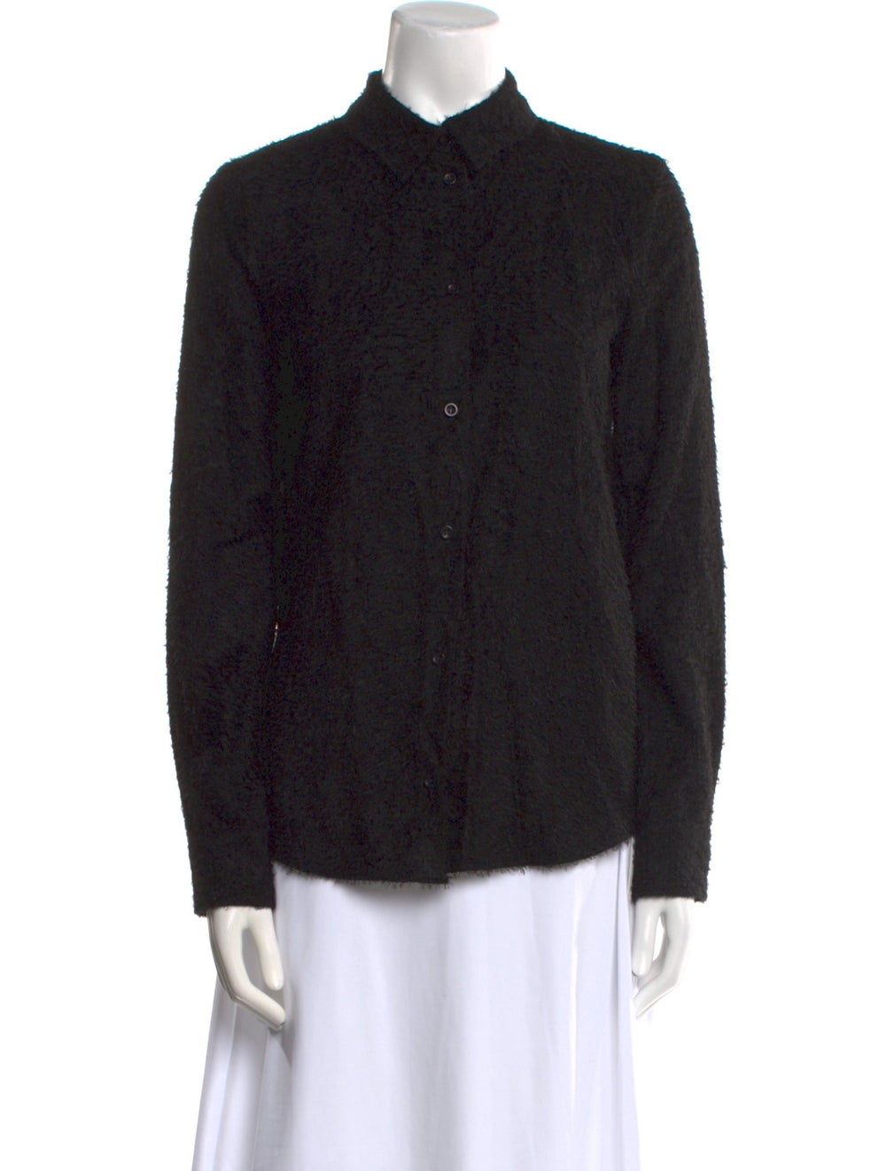 Esse Studios Button-Up Top Black Long Sleeve with… - image 1