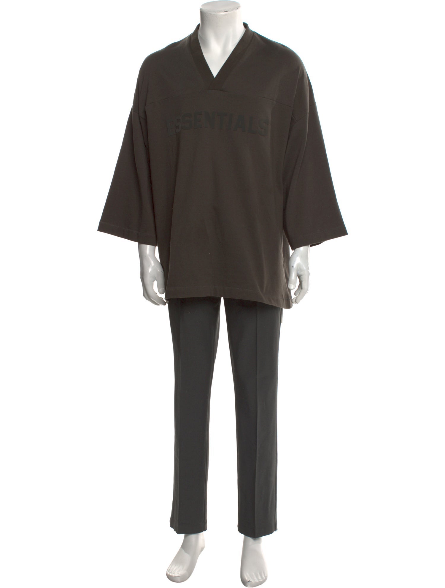 Essentials - Fear of God V-Neck Three-Quarter Sleeve Henley