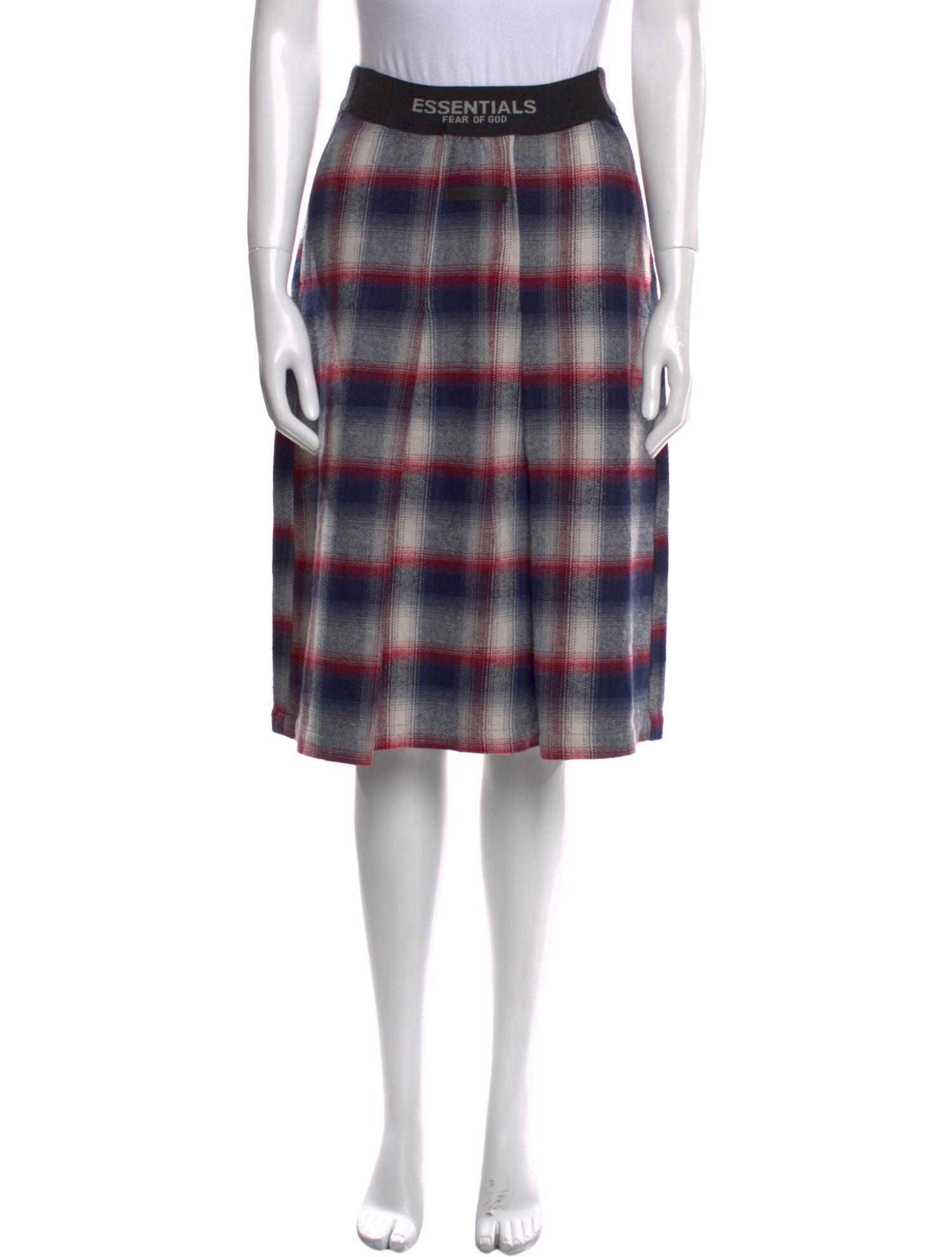 Essentials - Fear of God Plaid Print Knee-Length Skirt