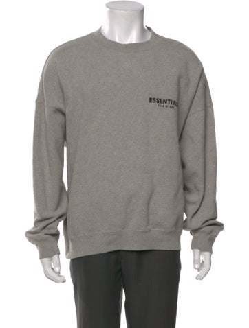 Pre-owned Essentials Graphic Print Crew Neck Sweatshirt In Gray