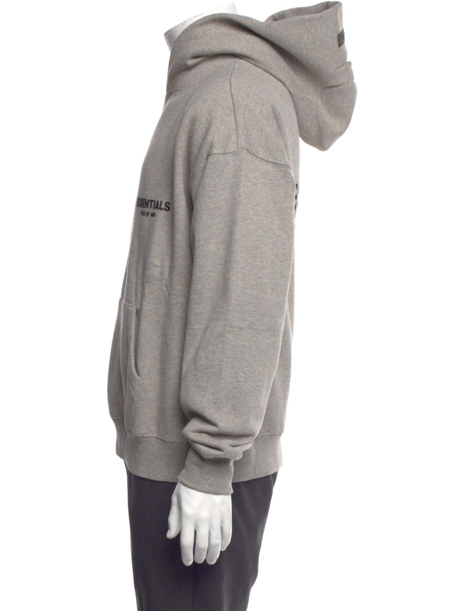 Essentials - Fear of God Dark Oatmeal Graphic Print Hoodie