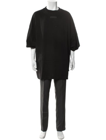 Pre-owned Essentials Scoop Neck Long Sleeve Henley W/ Tags In Black