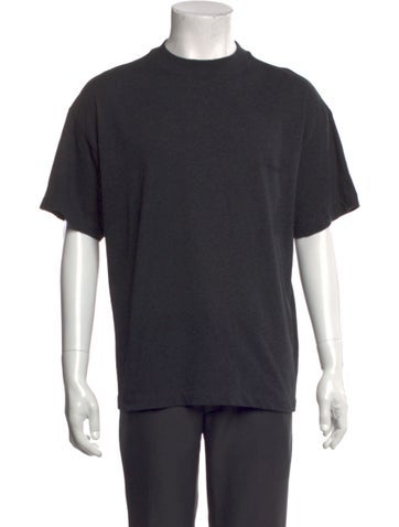 Pre-owned Essentials Mock Neck Short Sleeve T-shirt In Grey