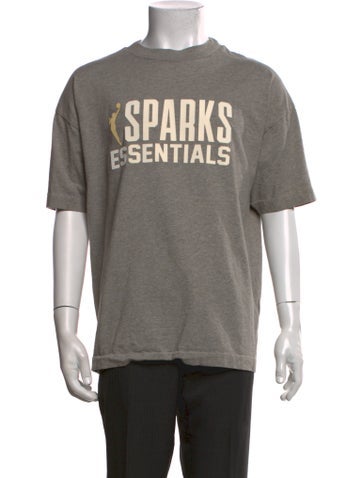 Pre-owned Essentials Graphic Print Crew Neck T-shirt In Grey