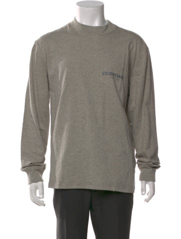 Pre-owned Essentials Graphic Print Mock Neck T-shirt W/ Tags In Grey