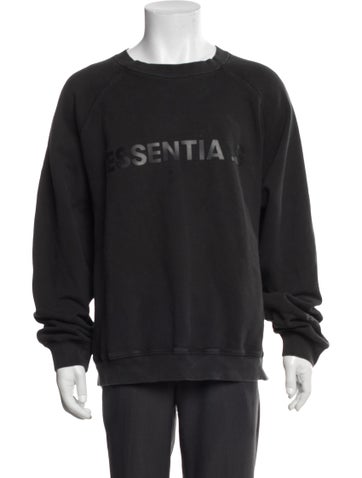 Pre-owned Essentials Crew Neck Long Sleeve Sweatshirt In Black
