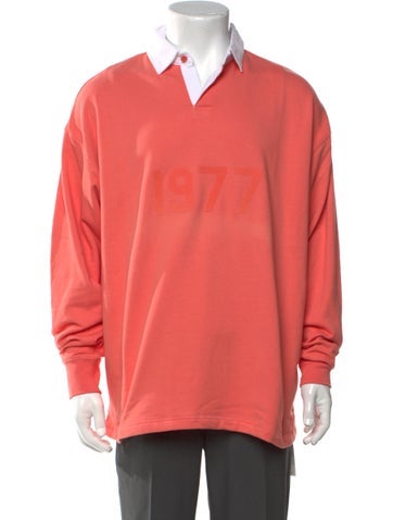 Pre-owned Essentials V-neck Long Sleeve Polo Sweater W/ Tags In Orange
