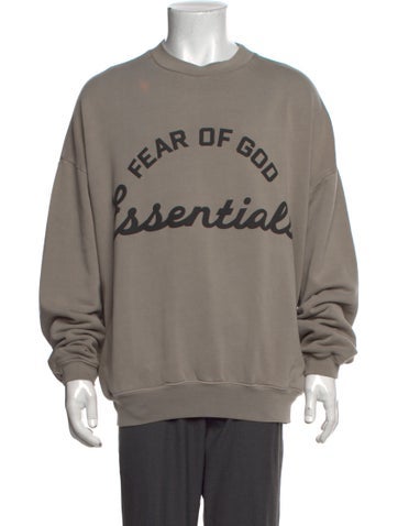 Pre-owned Essentials Graphic Print Crew Neck Sweatshirt In Neutrals