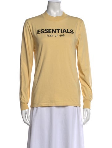 Pre-owned Essentials Mock Neck Long Sleeve T-shirt In Neutrals