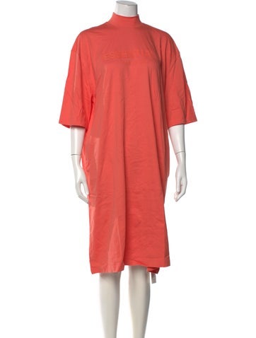 Pre-owned Essentials Mock Neck Knee-length Dress W/ Tags In Pink