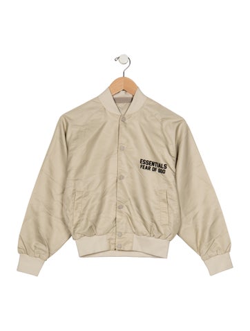Pre-owned Essentials Kids' Boys' Bomber Jacket W/tags In Neutrals