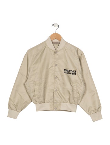 Pre-owned Essentials Kids' Boys' Bomber Jacket W/tags In Neutrals