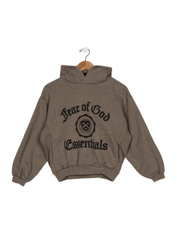 Pre-owned Essentials Kids' Logo Pullover In Brown