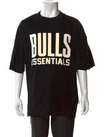Pre-owned Essentials Graphic Print Crew Neck T-shirt In Black