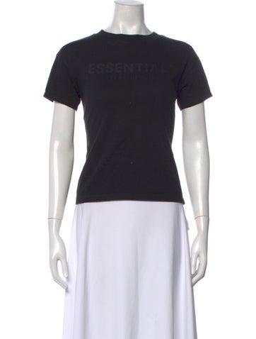 Pre-owned Essentials Graphic Print Crew Neck T-shirt In Black
