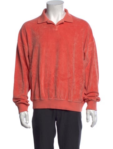 Pre-owned Essentials Collar Long Sleeve Sweatshirt In Orange