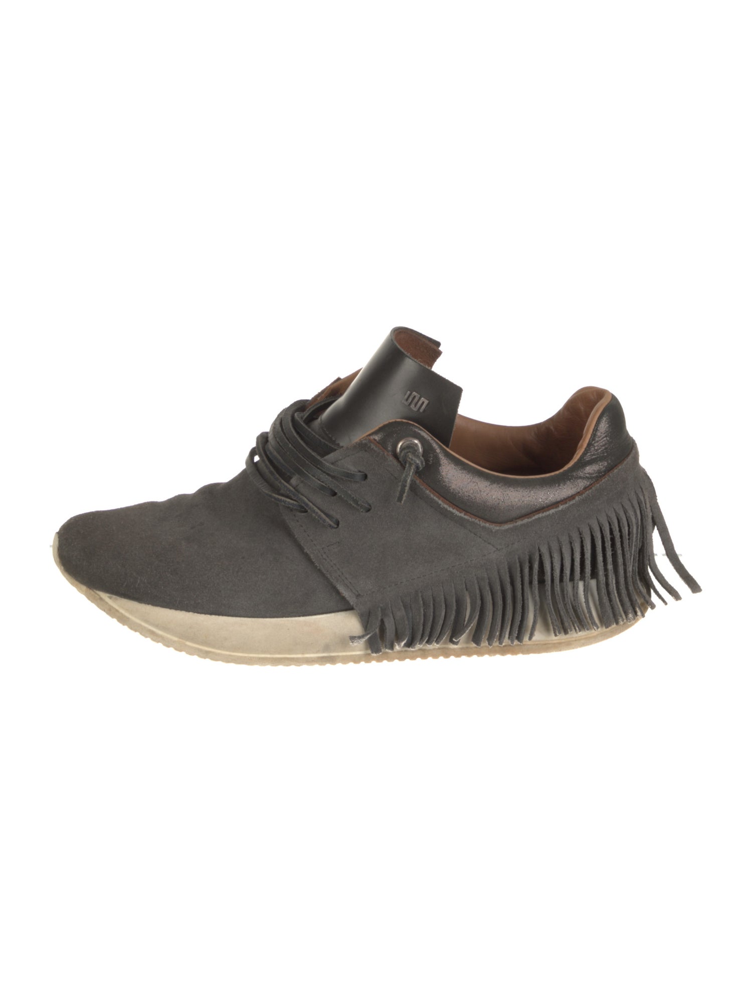 ESSEutESSE Suede Fringe Trim Accent Sneakers