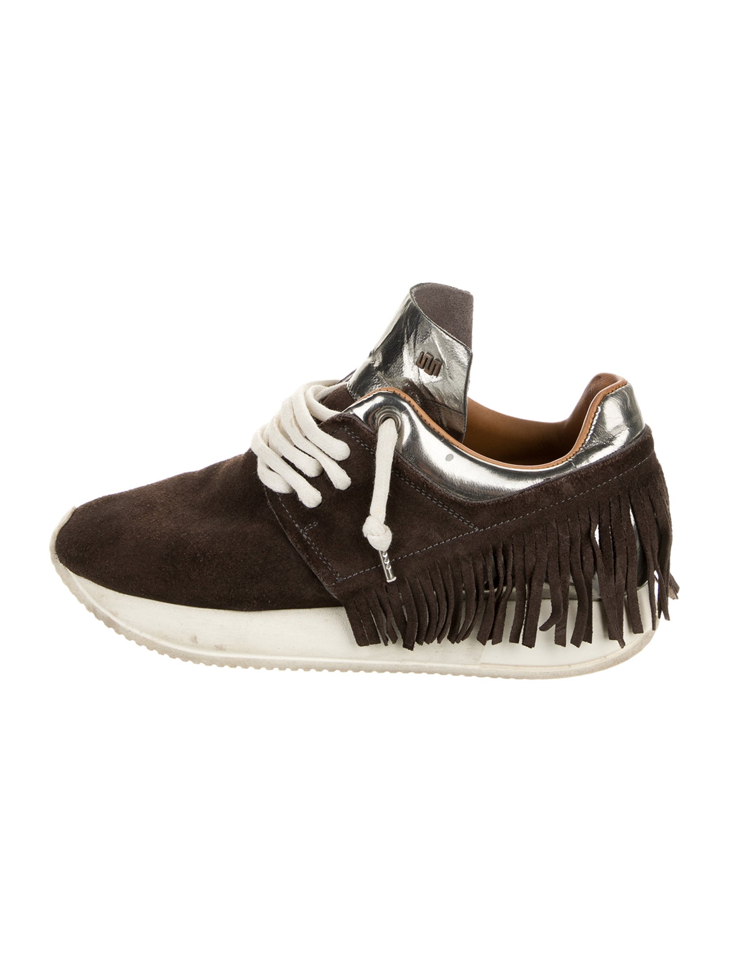 ESSEutESSE Suede Leather Trim Embellishment Athletic Sneakers