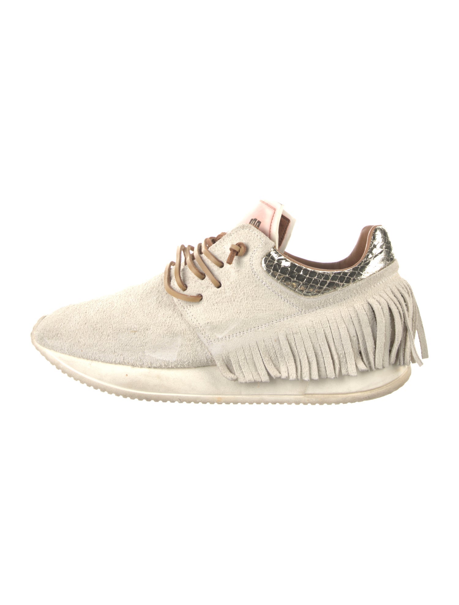 ESSEutESSE Suede Fringe Trim Accent Athletic Sneakers