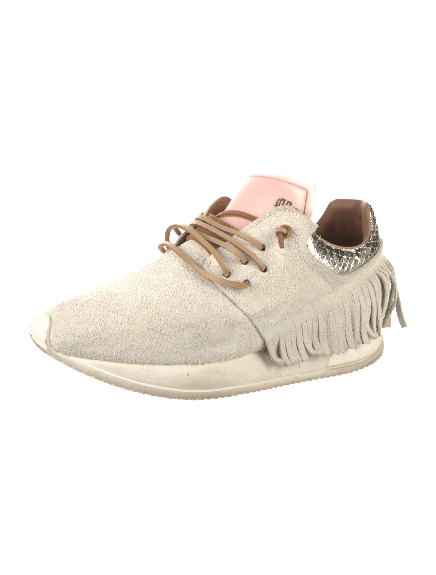 ESSEutESSE Suede Fringe Trim Accent Athletic Sneakers