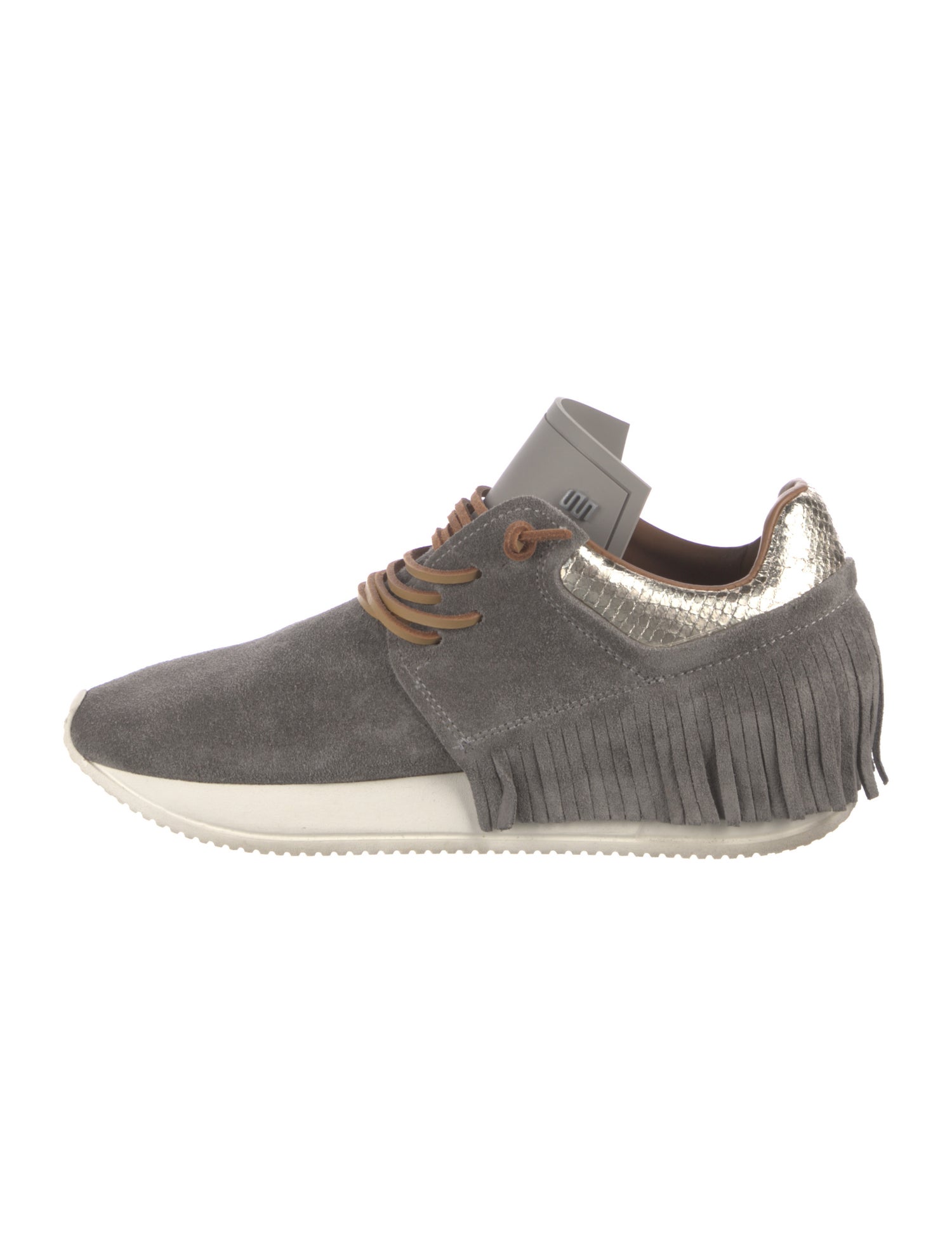 ESSEutESSE Suede Fringe Trim Accent Sneakers