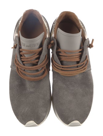 ESSEutESSE Suede Fringe Trim Accent Sneakers