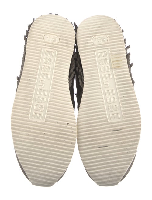 ESSEutESSE Suede Fringe Trim Accent Sneakers