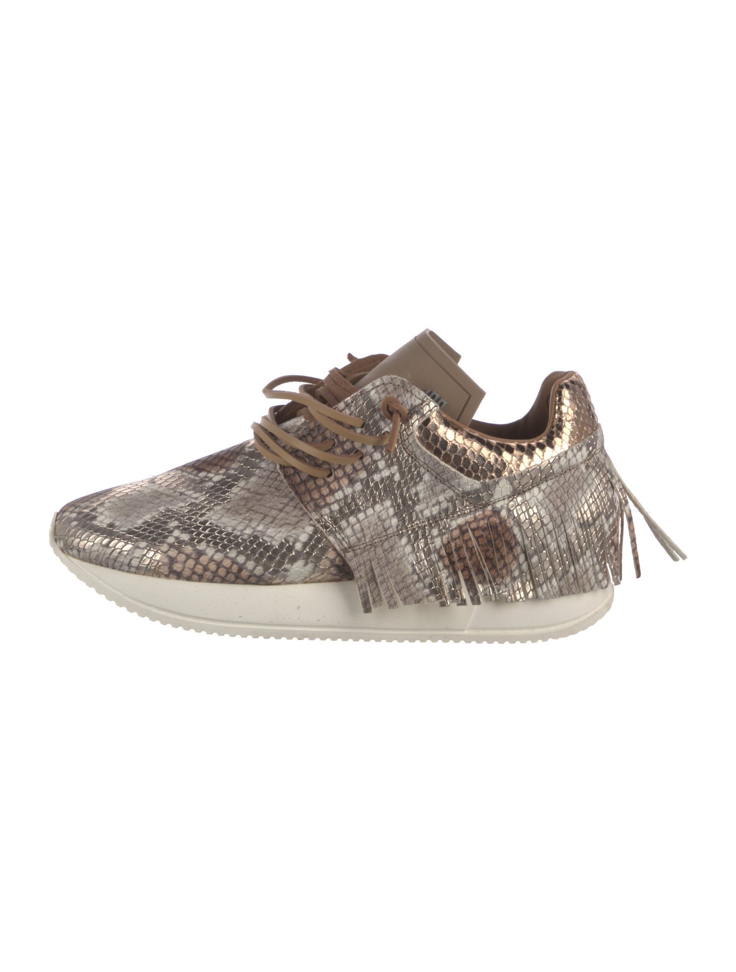 ESSEutESSE Embossed Leather Printed Sneakers