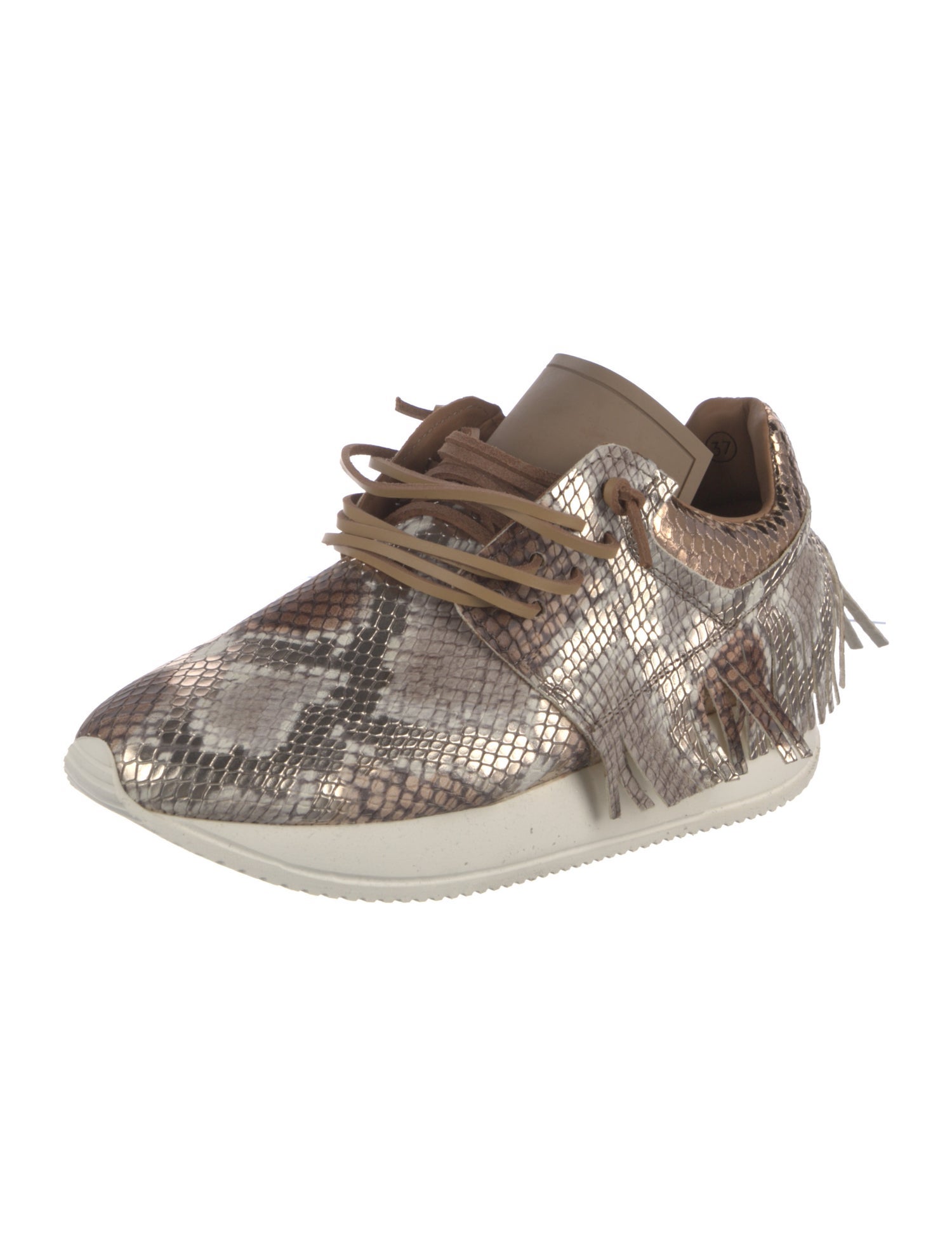 ESSEutESSE Embossed Leather Printed Sneakers