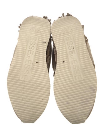 ESSEutESSE Suede Fringe Trim Accent Athletic Sneakers