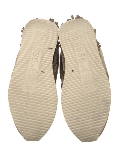 ESSEutESSE Suede Fringe Trim Accent Athletic Sneakers
