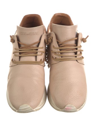 ESSEutESSE Leather Fringe Trim Accent Sneakers