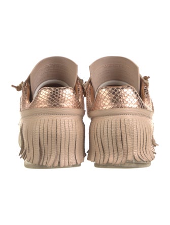 ESSEutESSE Leather Fringe Trim Accent Sneakers