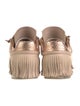 ESSEutESSE Leather Fringe Trim Accent Sneakers