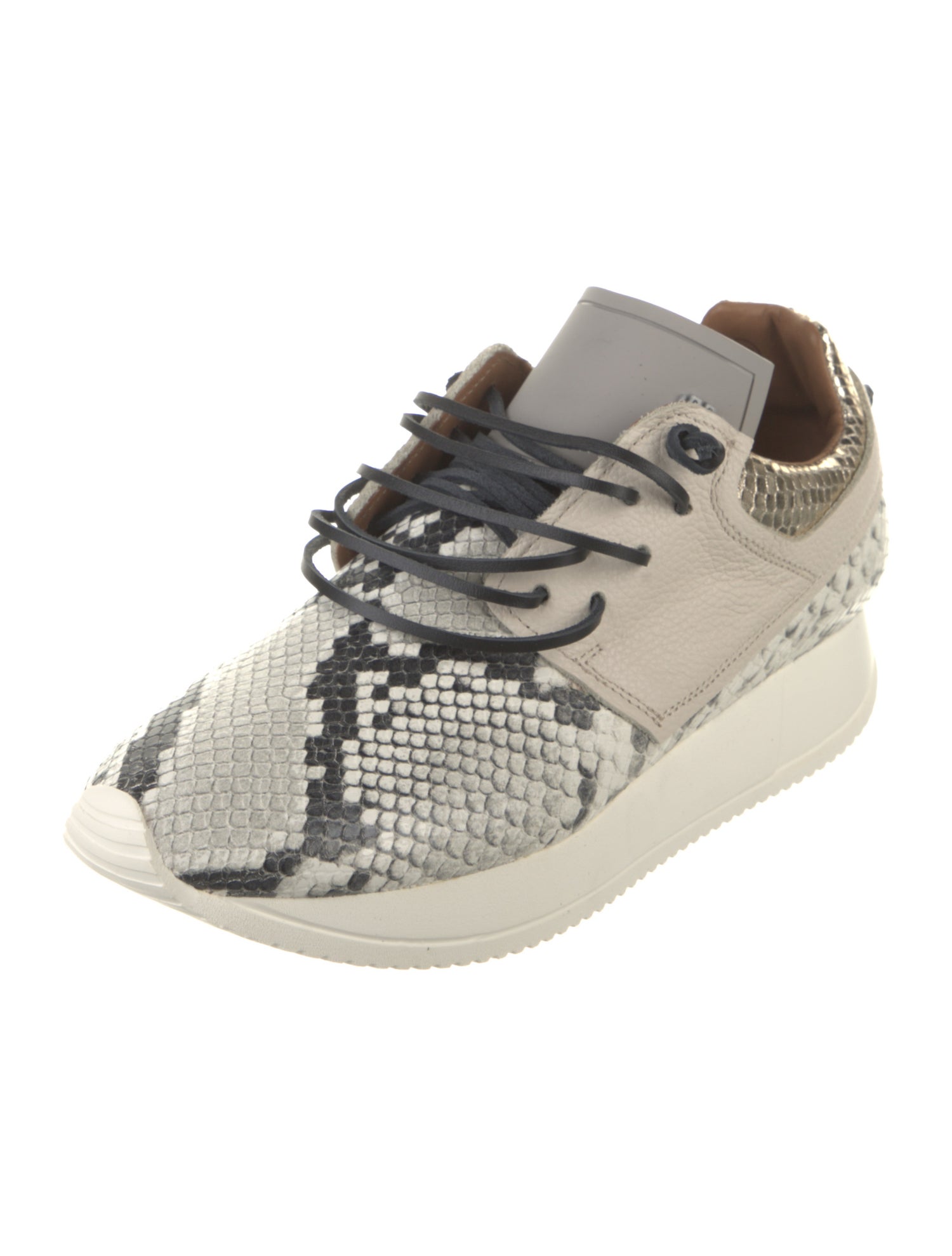 ESSEutESSE Embossed Leather Animal Print Sneakers