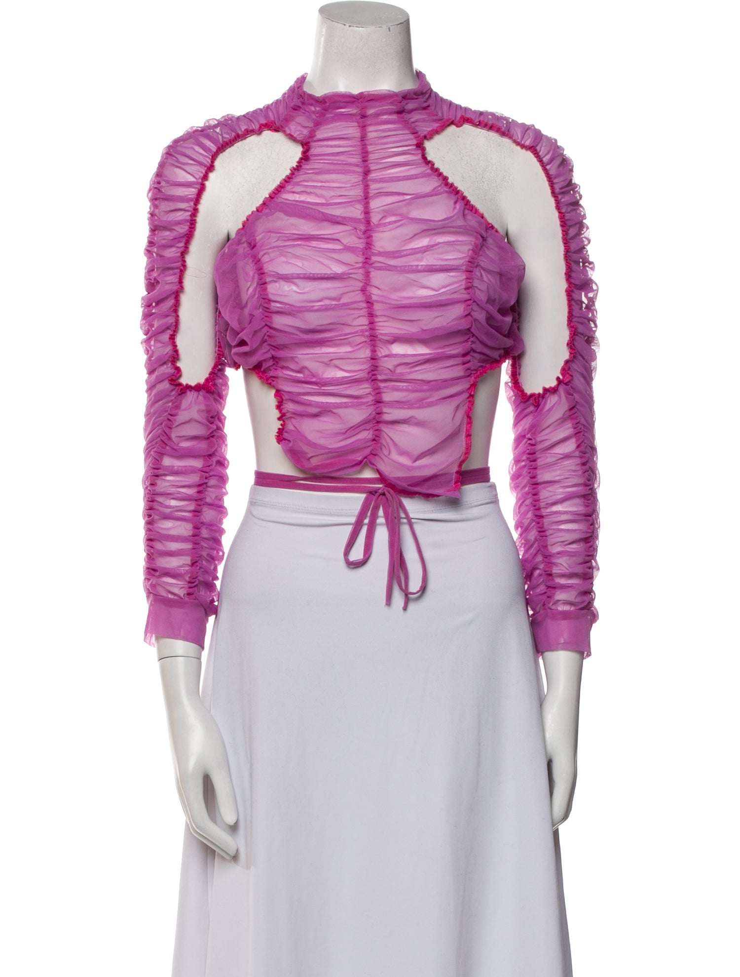 Ester Manas Mock Neck Long Sleeve Crop Top