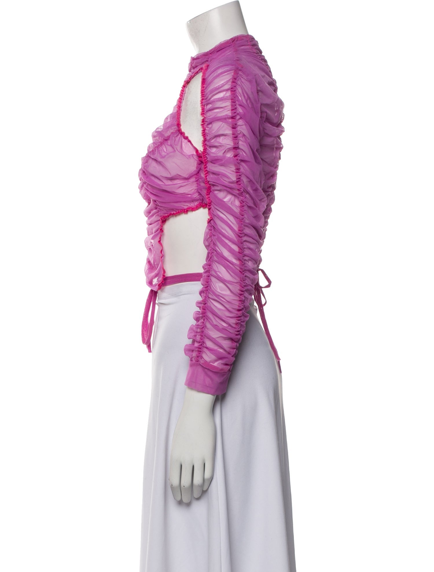 Ester Manas Mock Neck Long Sleeve Crop Top