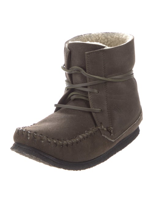 Étoile Isabel Marant Suede Whipstitch Trim Lace-Up Boots