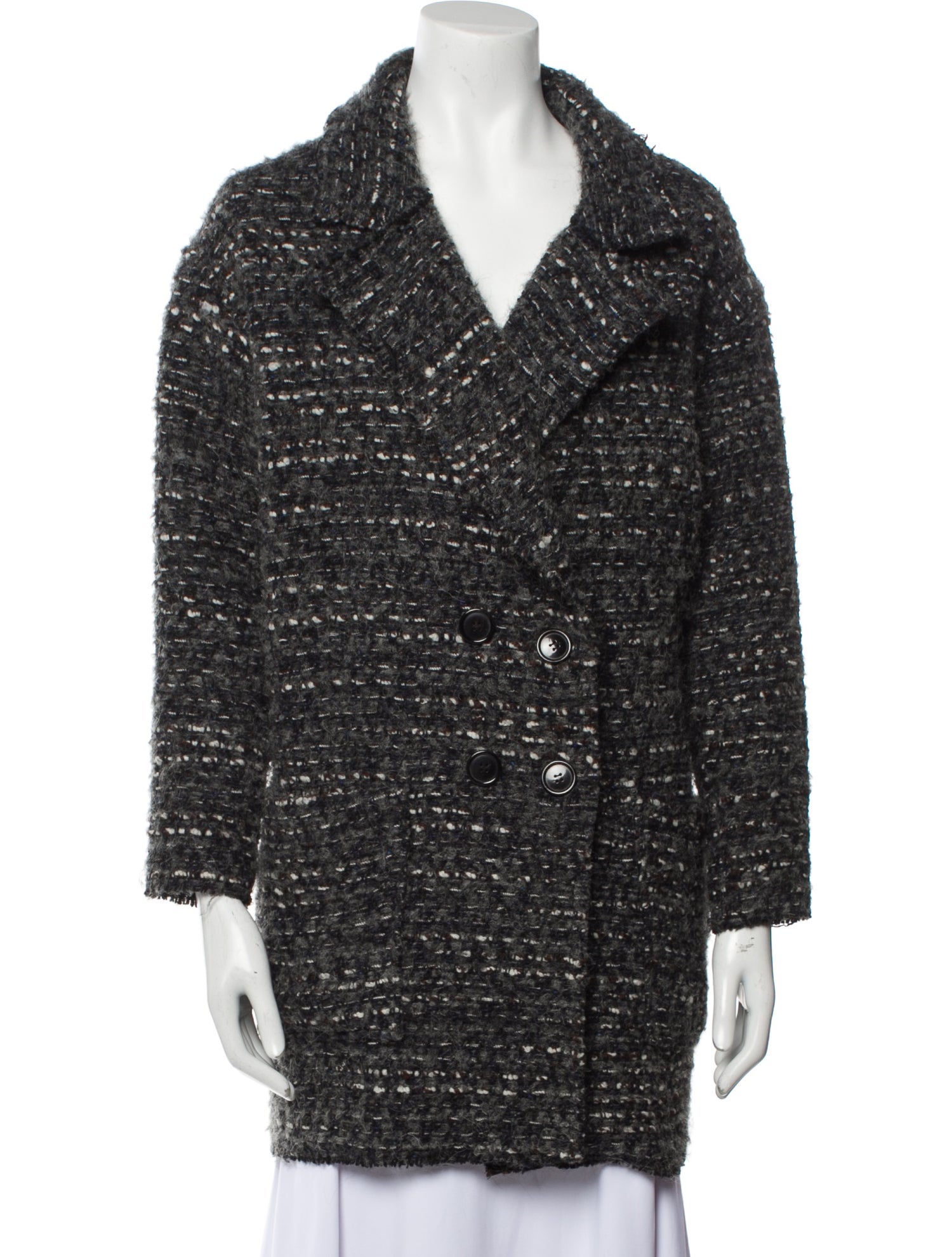 Dice Kayek Tweed Pattern Peacoat Neutrals Coats, Clothing DICEK20653 The RealReal