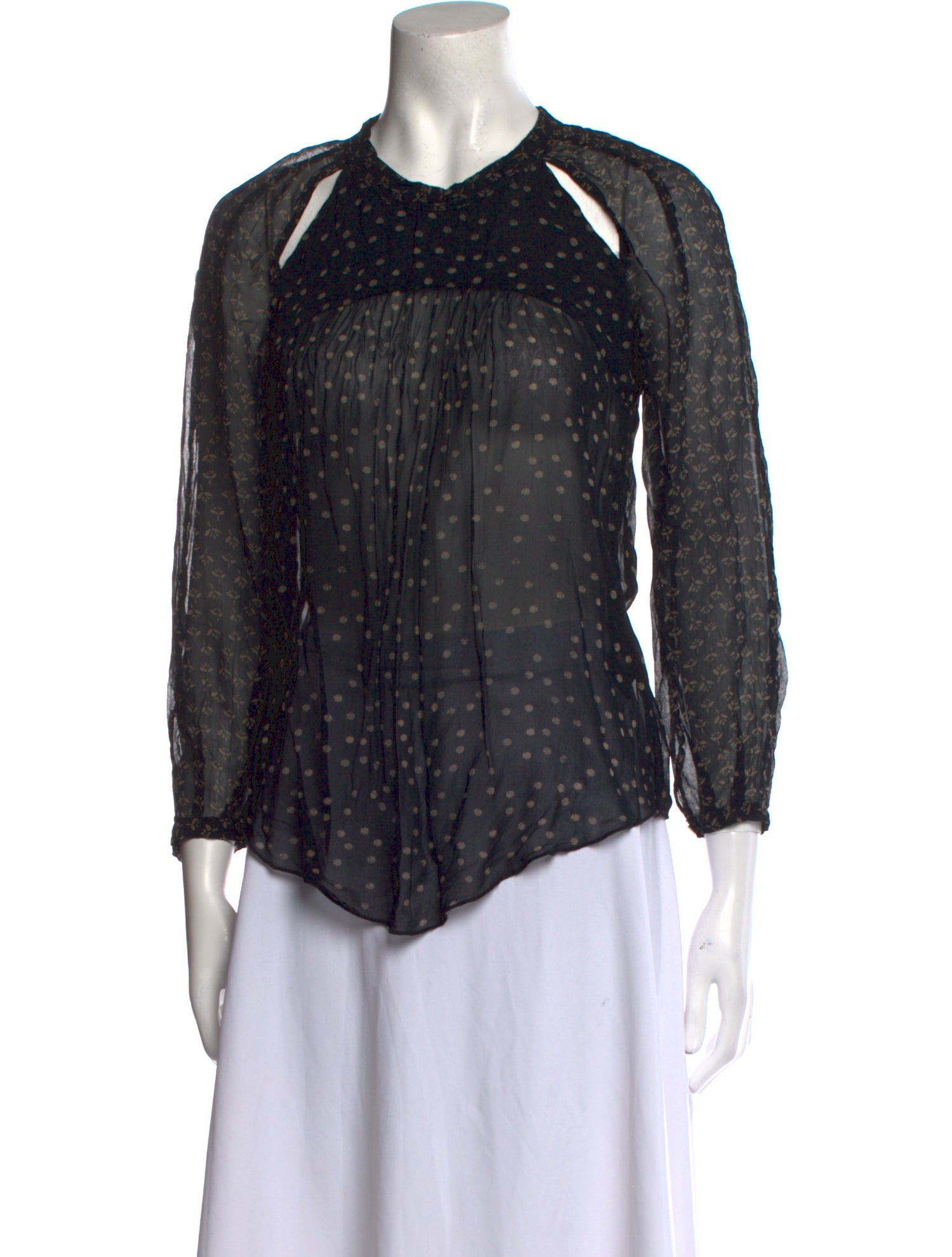 Étoile Isabel Marant Polka Dot Print Crew Neck Blouse