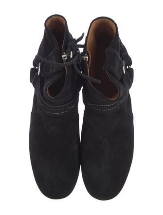 Étoile Isabel Marant Suede Whipstitch Trim Western Boots