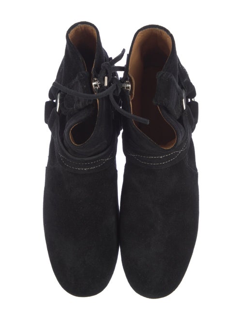 Étoile Isabel Marant Suede Whipstitch Trim Western Boots