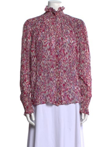 Étoile Isabel Marant Tops Printed Mock Neck Blouse Us4, Fr36 | S